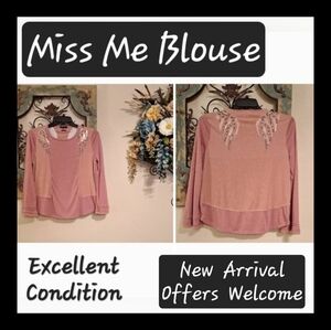 Miss Me Blush Sequin Embellished Top. Excellent condition NWOT Size Small